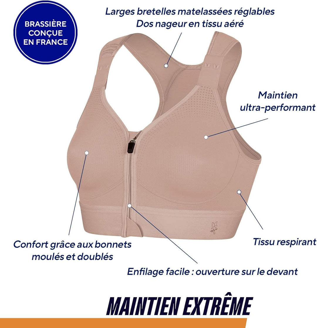 Thuasne - Eaz'ip Evolution Sport-BH mit Reissverschluss - Starker Halt, Extrem - Geeignet für Sporta