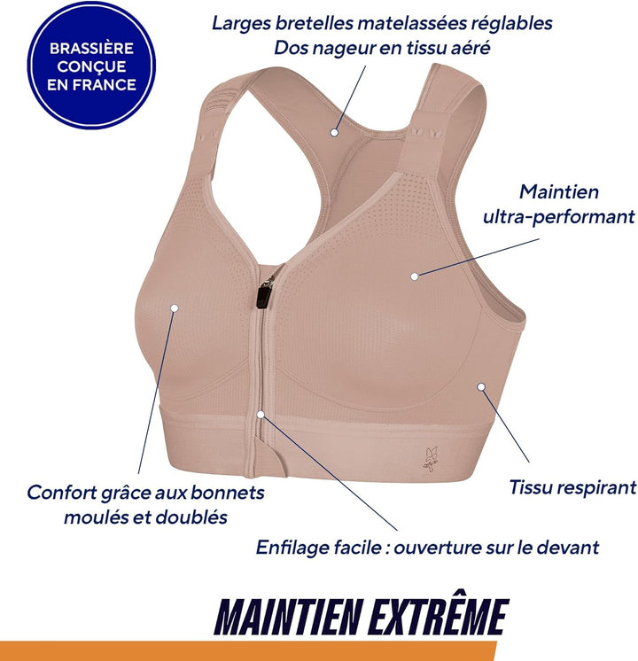 Thuasne - Eaz'ip Evolution Sport-BH mit Reissverschluss - Starker Halt, Extrem - Geeignet für Sporta