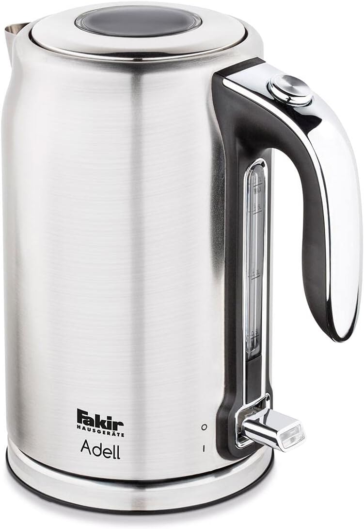 Fakir 4005001 Adell – Wasserkocher aus Edelstahl I Wasserkocher 1,7 Liter I,Langlebiger Wasserkocher