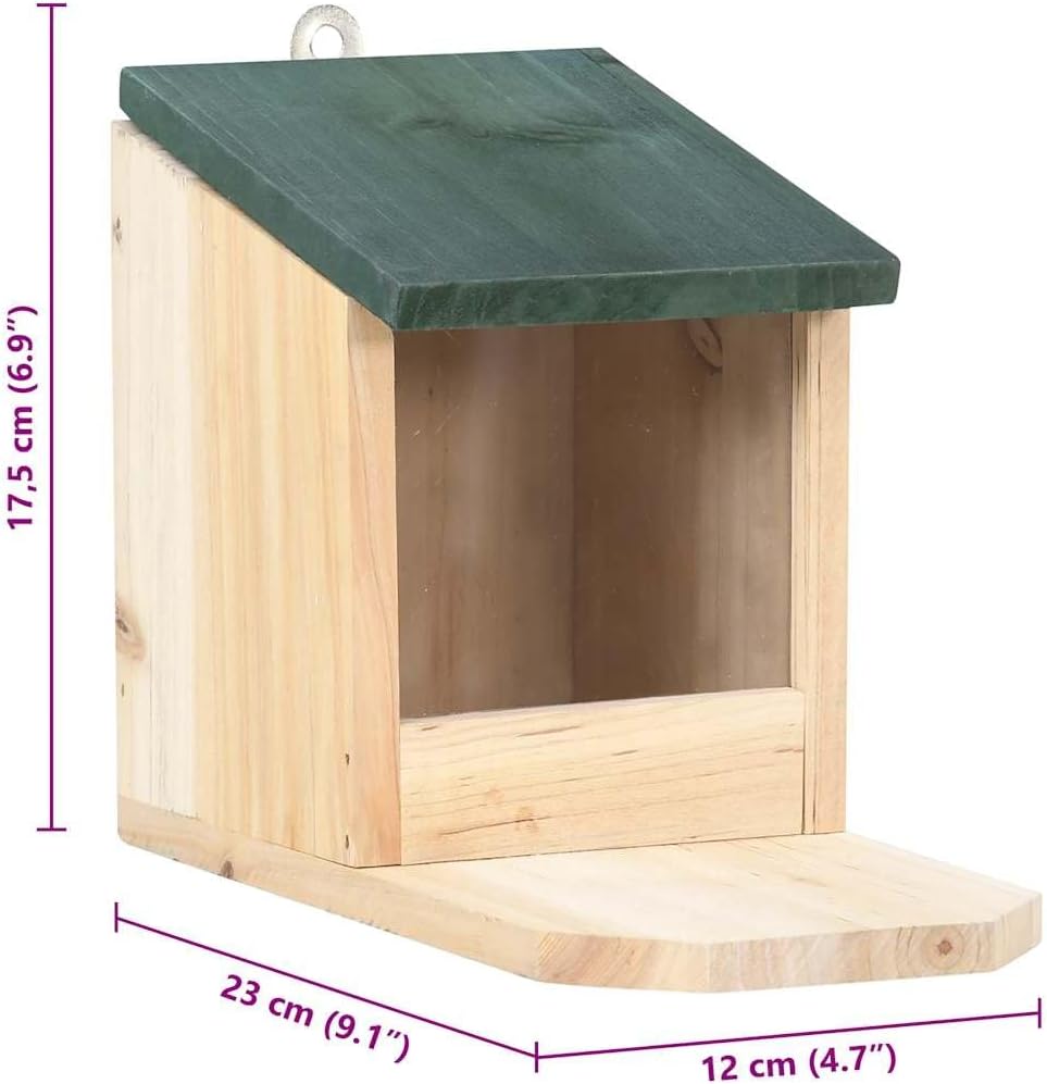 Eichhörnchen Futterhäuser 4er Set aus Tannenholz mit Klappdach und PVC-Schutz, stabile Nagerbehausun