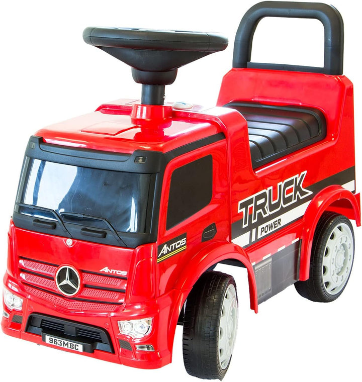 NATIV Rutscherauto Mercedes Antos, Babyrutscher mit Kunststoffrädern, Truck, LKW, Kinderfahrzeug Rut