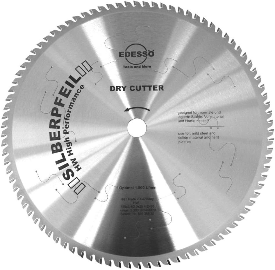 Edessö 56035525 HM-Kreissägeblatt Silberpfeil Dry Cutter HW 355x2,4/2,0x25,4 Z=90 GZ, silber