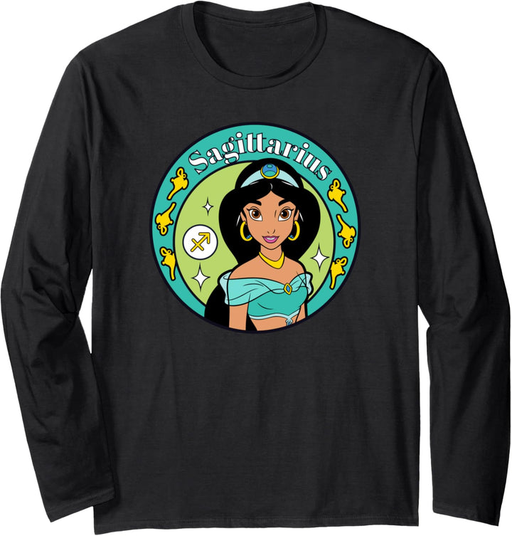 Disney Princess Jasmine Sagittarius Zodiac Langarmshirt