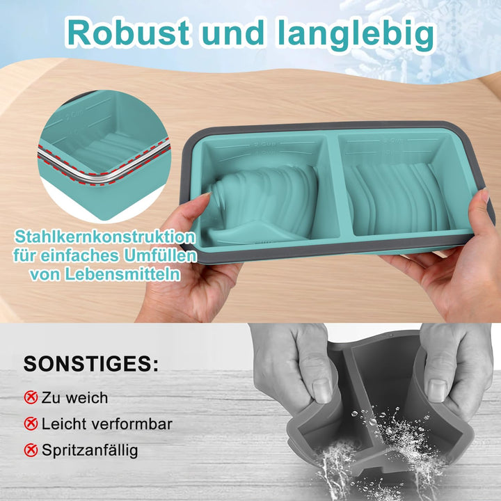 Gefrierbehälter Suppen Einfrieren Behälter Grosse Eiswürfelform 2Stk Silikon Eiswürfelform Mit Decke