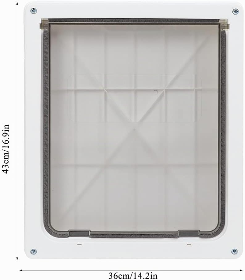 WNSC Hundetür, frei grosse Grösse Safe 43 × 36 × 5 cm Haustier Eingangstür für Wand(White), White