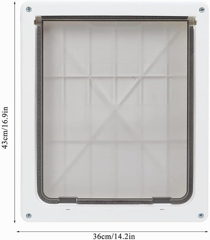 WNSC Hundetür, frei grosse Grösse Safe 43 × 36 × 5 cm Haustier Eingangstür für Wand(White), White