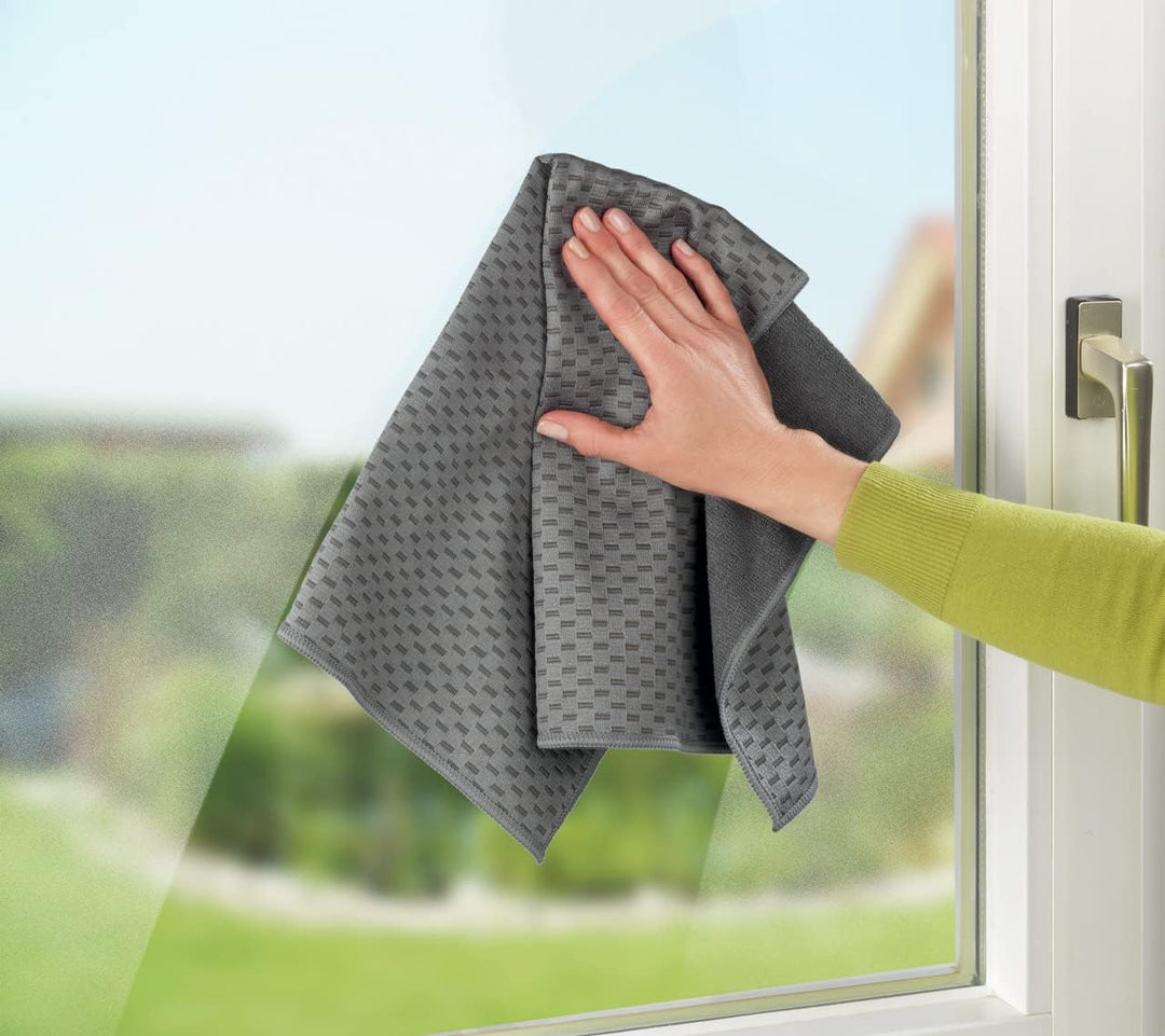WENKO Mikrofaser Geschirrtücher Miko 2er Set, 2 Handtücher, Polyester, Grau, 40 x 0 x 60 cm, 5474110