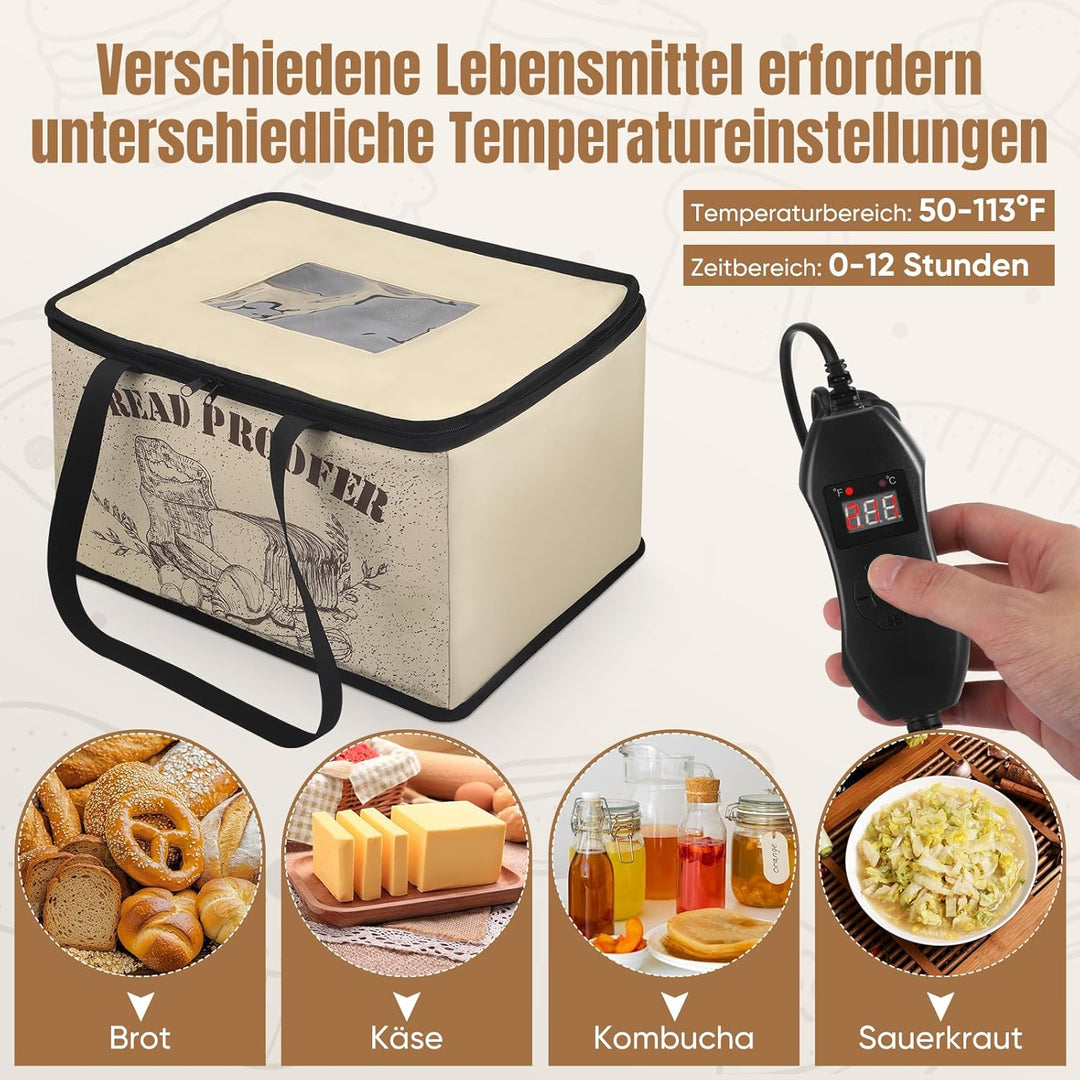 Brotteig-Gärschrank mit Heizung, elektrische Pizzateig-Gärbox mit Temperaturregelung, Zubehör für di