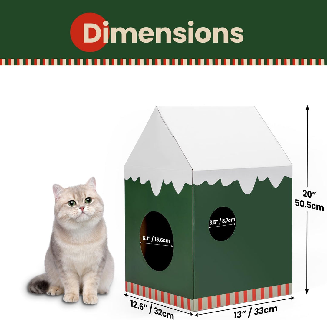 Conlun Katzenhaus mit Kratzbrett &amp; Katzenminze, Leicht zu Montieren - Kratzhöhle für Wohnungskatzen,
