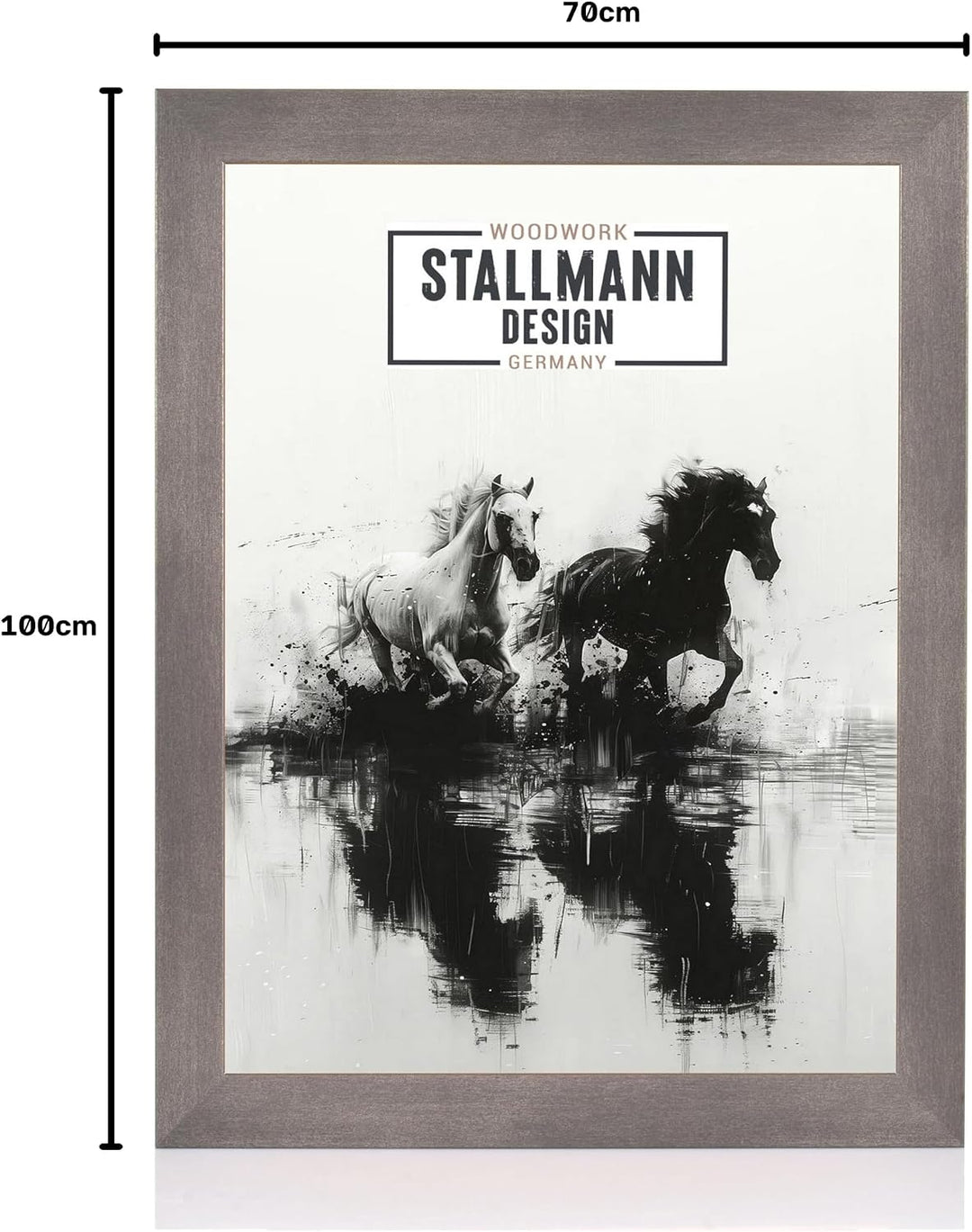 Stallmann Design Bilderrahmen 70x100 cm stahl Holz mit Acrylglas Rahmen-Breite 40mm Posterrahmen Wec