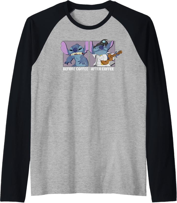 Disney Lilo & Stitch Before Coffee After Coffee Raglan