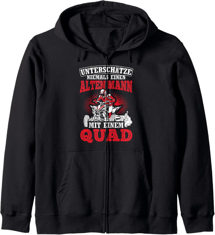 Alter Mann Mit Einem Quad ATV Quad Quad Kapuzenjacke