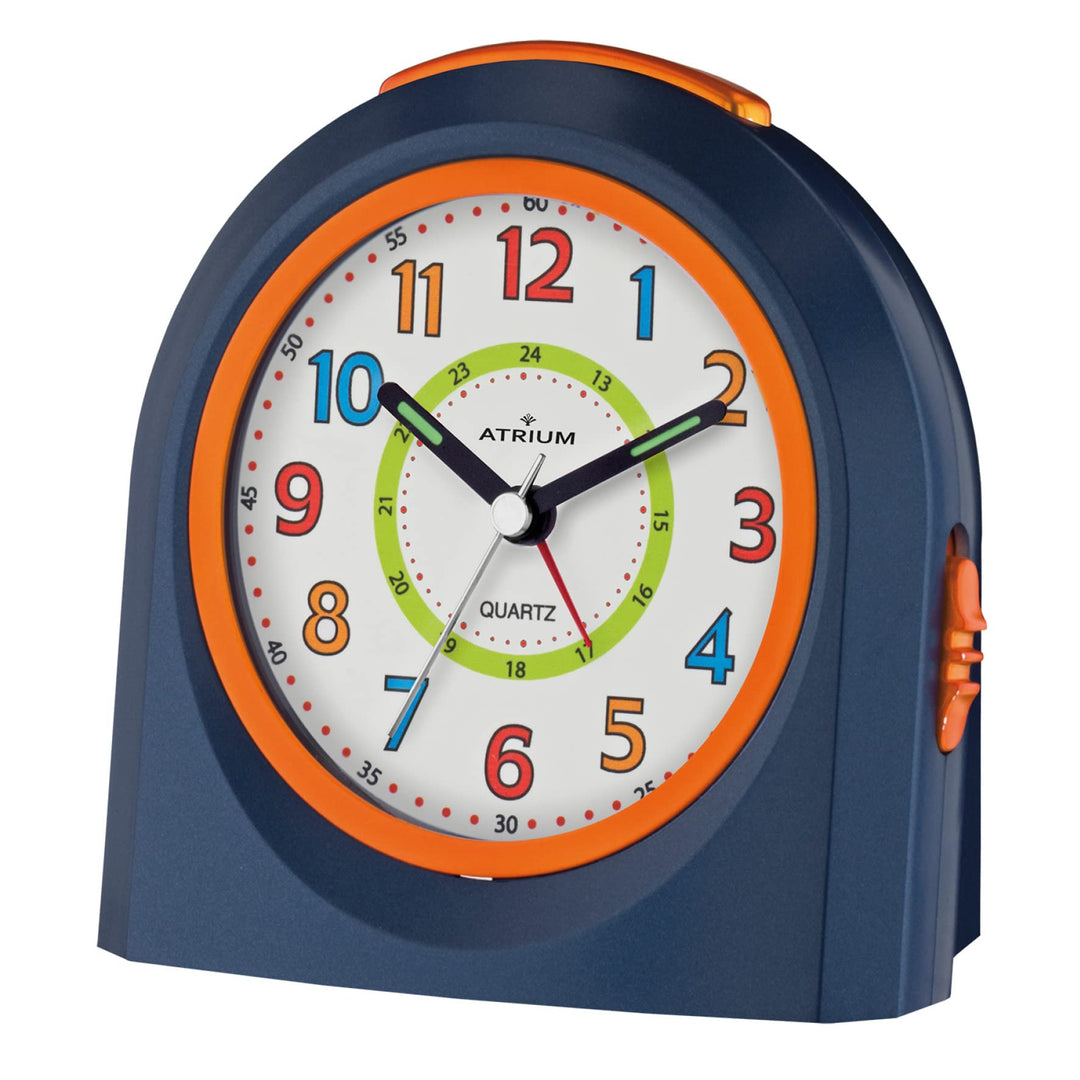 Atrium Kinderwecker Jugendwecker Analog Quarz mit Licht, Snooze &amp; schleichende Sekunde - leise ohne