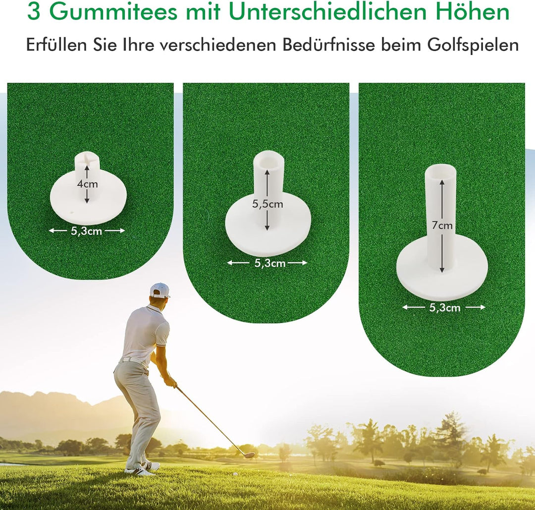 GYMAX Golf Abschlagmatte, 150 x 100 x 2,7 cm, Faltbare Golf Übungsmatte mit 2 Abschlagpositionen & 3