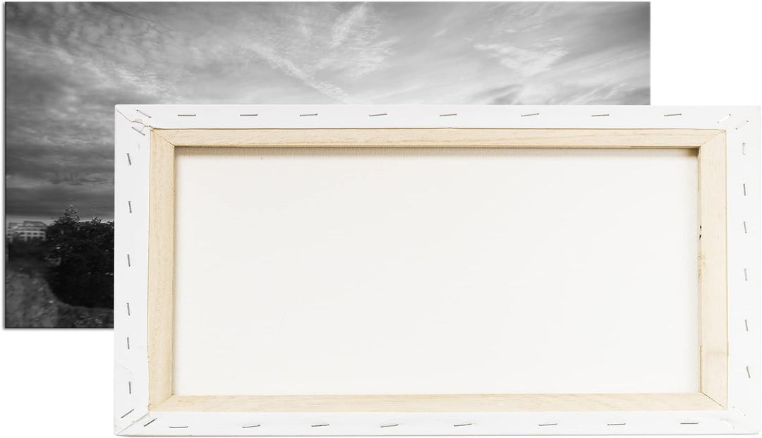 das Kolosseum in Rom Panorama 120x60 cm Effekt: Schwarz/Weiss als Leinwandbild, Motiv fertig gerahmt