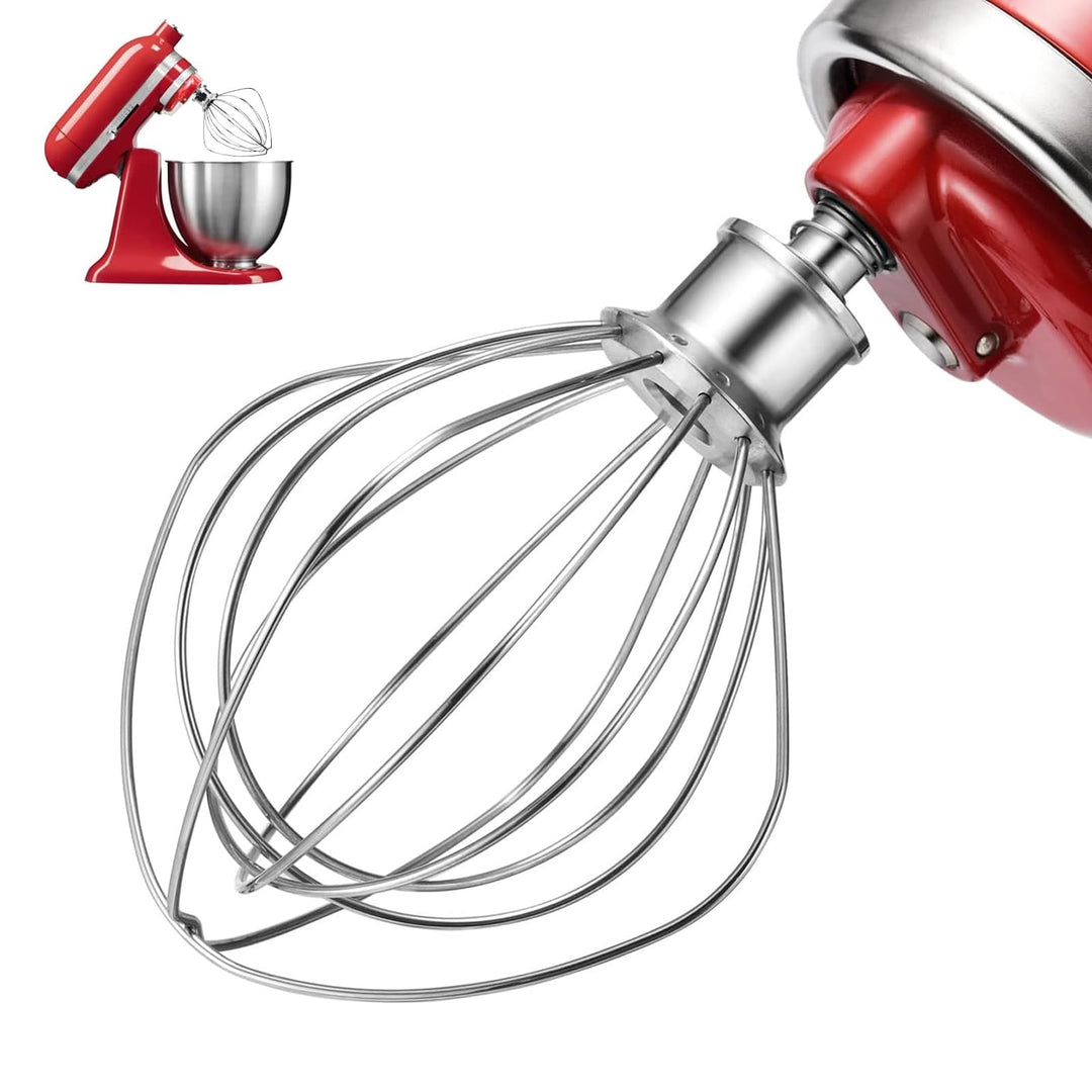 Standmixer-Zubehör, K45WW 6-Drahtiger Schneebesen für KitchenAid 4.5-5 Quart Kippkopf, Edelstahl-Auf