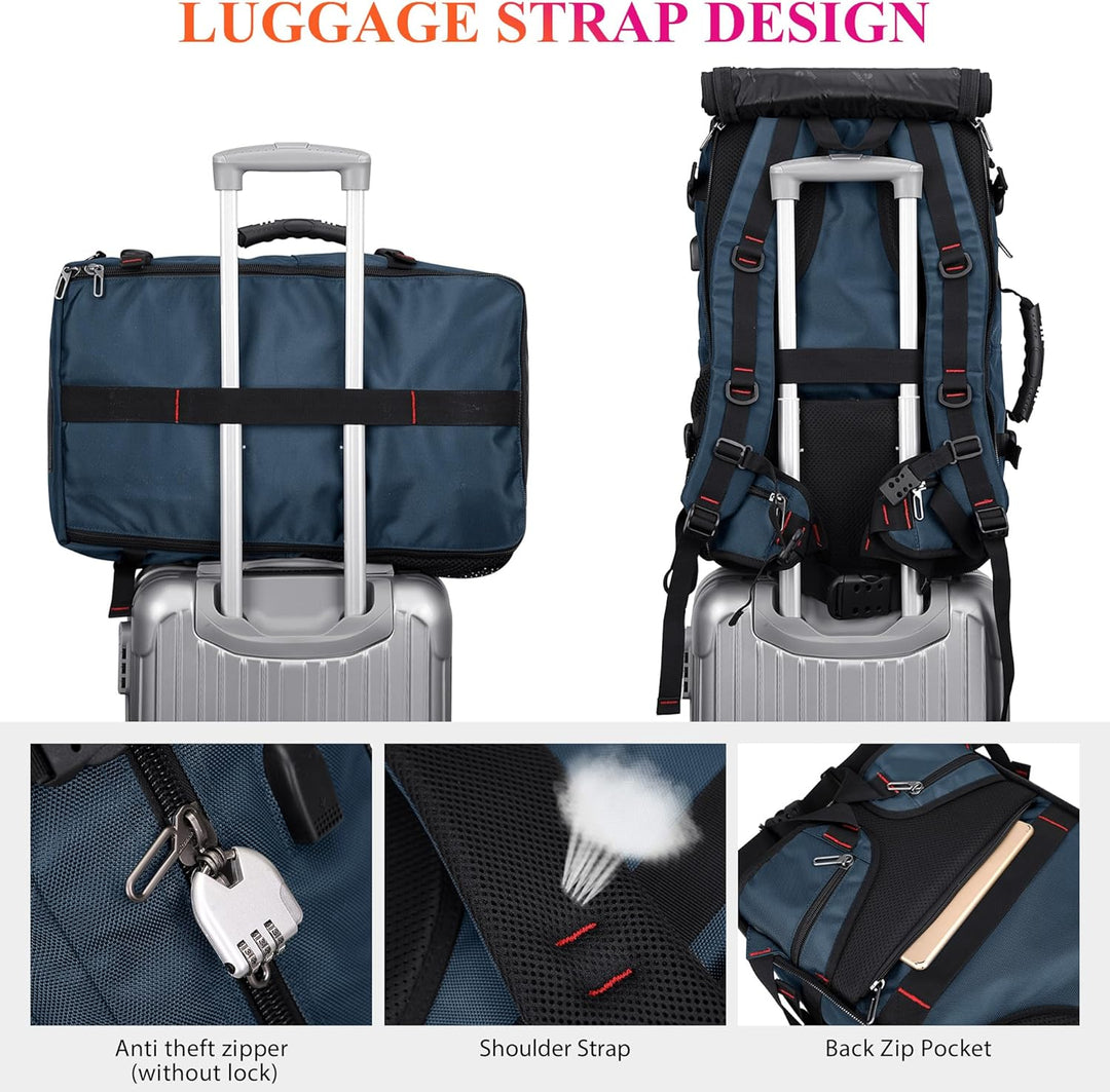 WITZMAN Reiserucksack Herren Gross Nylon Laptop Rucksack Fit 16 Zoll Reiserucksack Reisetasche mit S