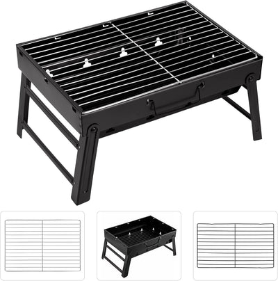 AGM Holzkohlegrill Picknickgrill Edelstahl Kleiner Grill Portable Campinggrill Abnehmbare BBQ Grills