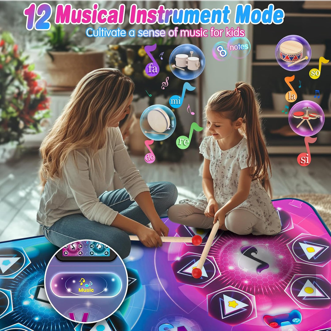 Tanzmatte für 2 Kinder Spielzeug Geschenke für Mädchen Jungen 3 4 5 6 7 8 9 Jahre,Kindertanzmatten f