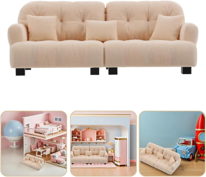 Supvox Massstab Plüsch Mini Couch Modern Miniatur Wohnzimmer Möbel Kleine Möbel für Puppenhaus Dekor