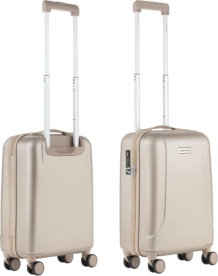 CarryOn Skyhopper TSA Reisetrolley 55cm - Koffer Händgepack mit OKOBAN Champagner Champagne Cabin, C