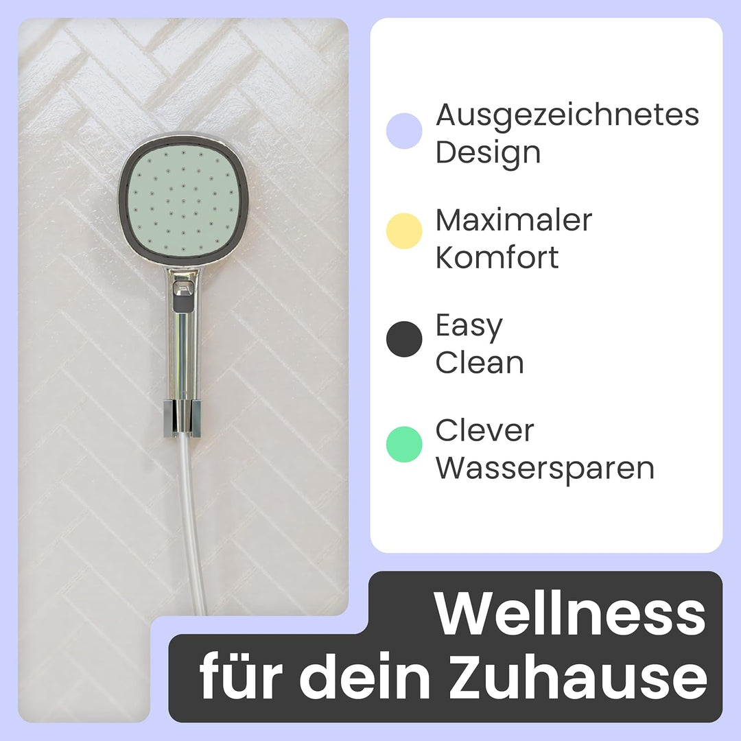 instmaier Cleo | Handbrause-Set | Duschkopf und passender 1,5m Brauseschlauch | Chrom/Salbei | 2 Fun