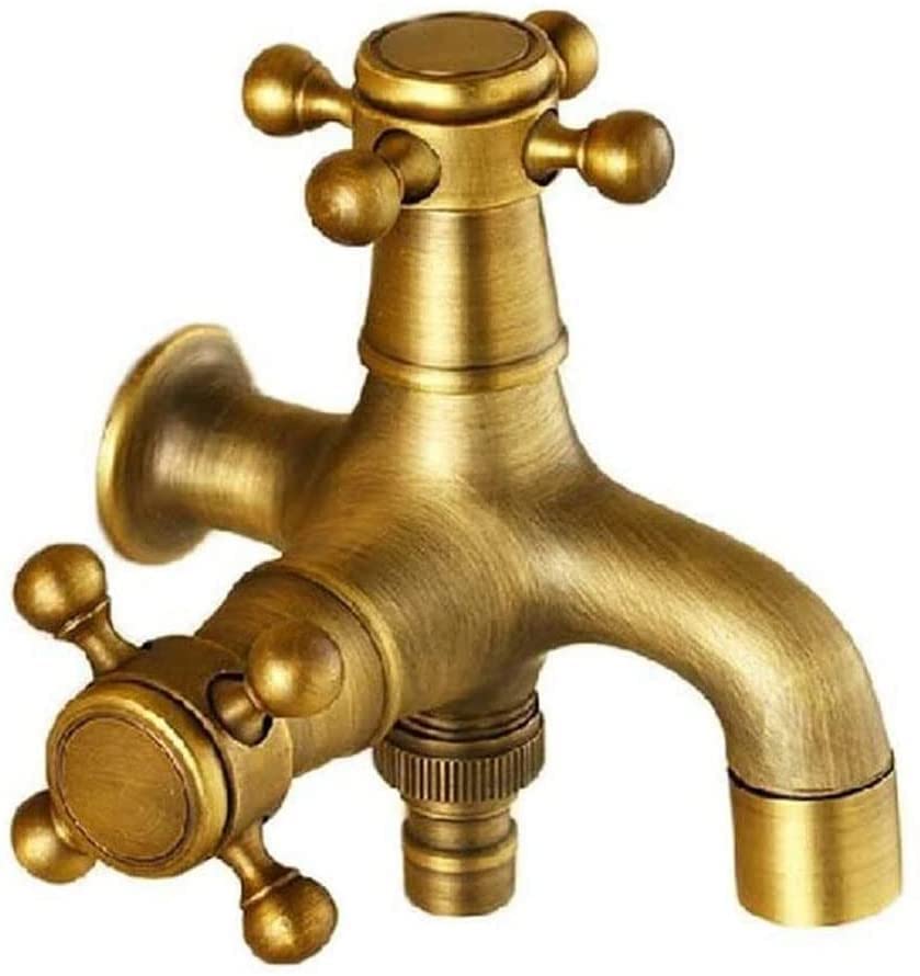 Vintage Wasserhahn,Antik Messing 1/2 Zoll Wandmontage normal Wasserhahn für Badezimmer Küche Toilett