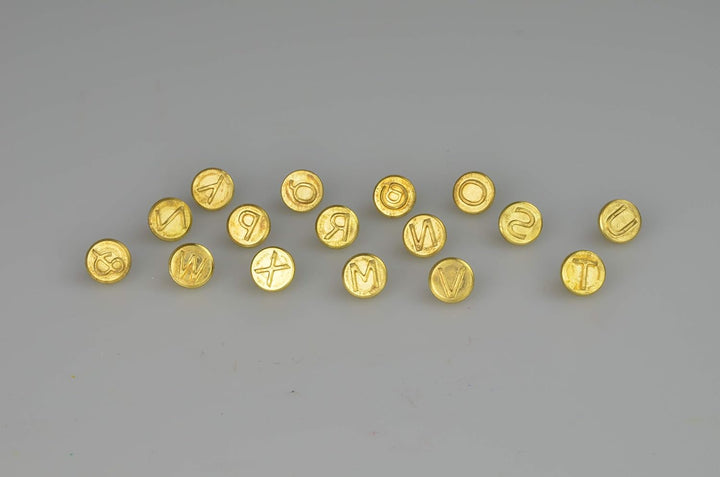 Brandmalkolben mit 9 verschiedenen Aufsätzen & Pebaro 20500 - Brennstempel, Buchstaben M - Z, 16-tei