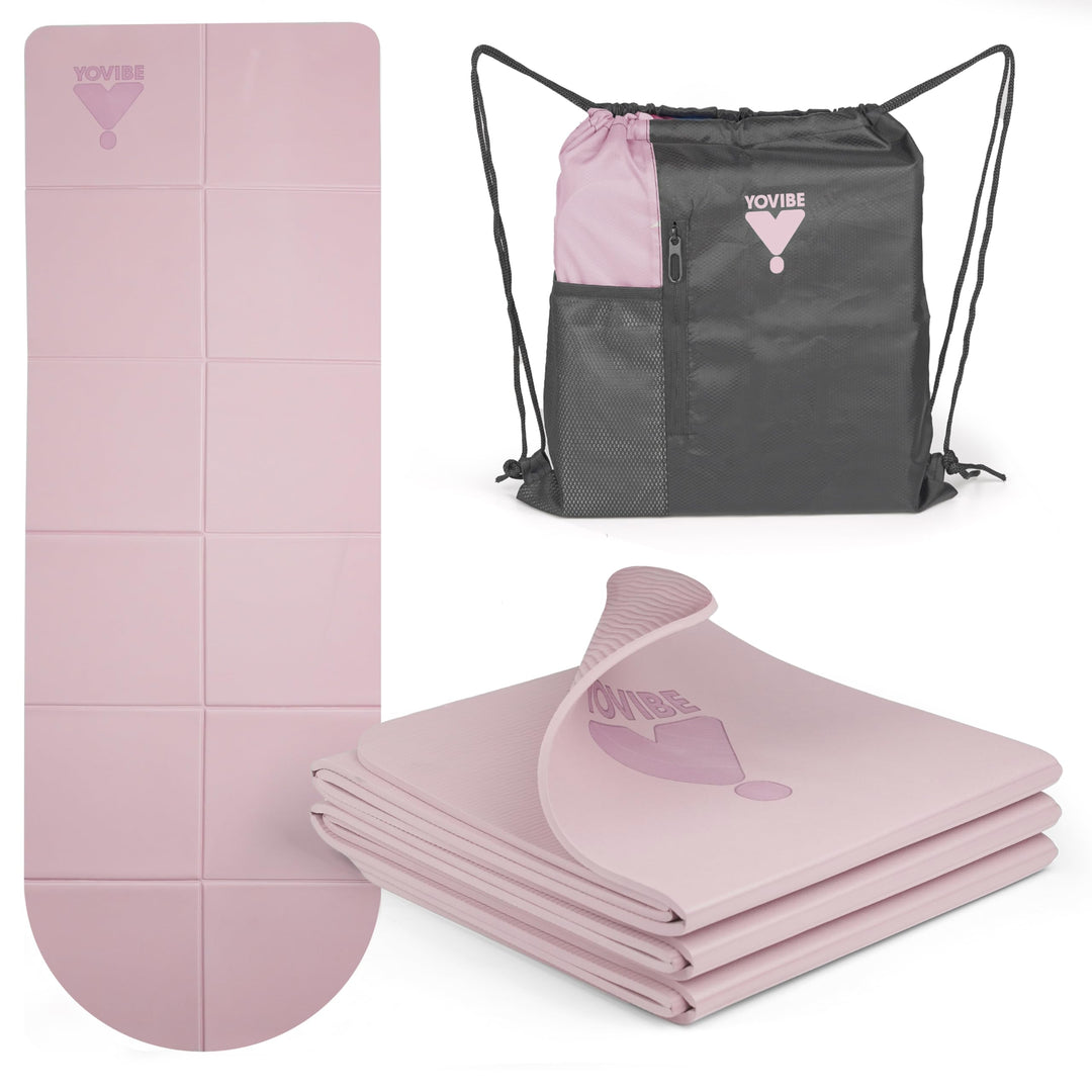 YoVibe® Yoga Matte 183x60x0,6 cm gross– Yogamatte rutschfest, extra dick, aus TPE mit Tasche & Handt