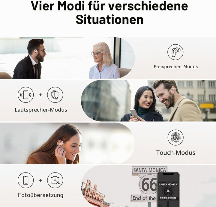 M9 AI-Sprachübersetzer-Ohrhörer, offene Ohrhörer, unterstützt 144 Sprachen &amp; Akzente, Übersetzung, E