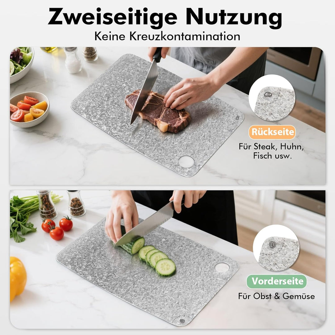 Titan Schneidebrett, Schneidebretter aus 100% Titanium, Antibakterielle Küchenbrett - EPA-Zertifizie