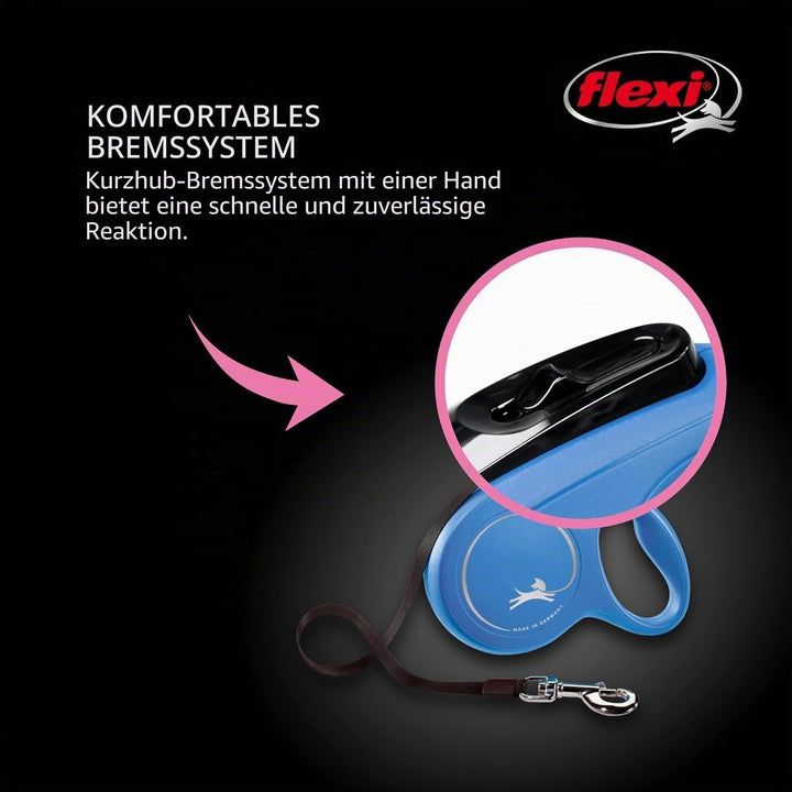 FLEXI® Klassische einziehbare Hundeleine, ergonomisch, langlebig und verhedderungsfrei, für Hunde bi