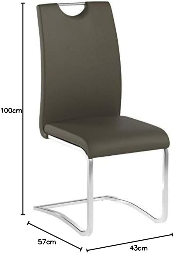 Robas Lund, Stuhl, Esszimmerstuhl, Schwingstuhl Köln, 4er Set, Braun, 57 x 43 x 100 cm Braun 4er, Br