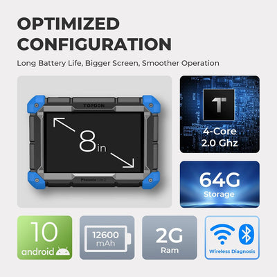 Topdon Phoenix Lite 2 Auto-Diagnose-Werkzeug, Steuergerät-Codierung, OE-Level für alle Systeme, Diag