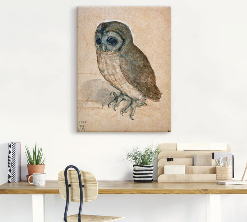 ARTland Leinwandbilder Wandbild Bild auf Leinwand 30x40 cm Wanddeko Tiere Vogel Eule Käuzchen 1508 R