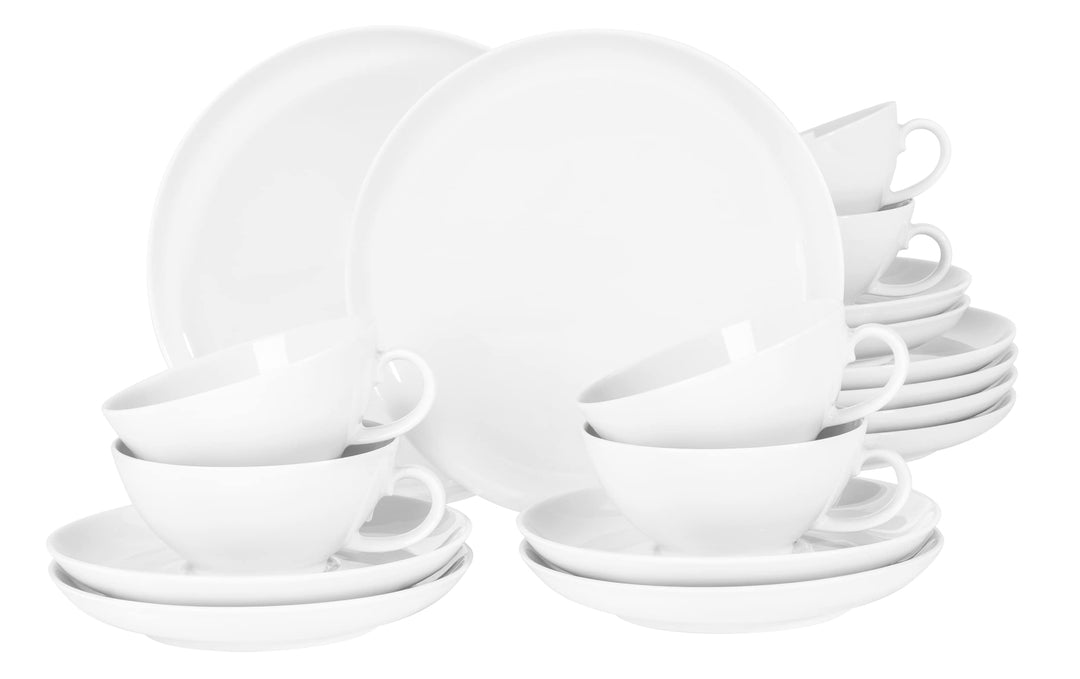 Seltmann Weiden 001.765917 Lido uni Teeservice 18-teilig rund, Porzellan