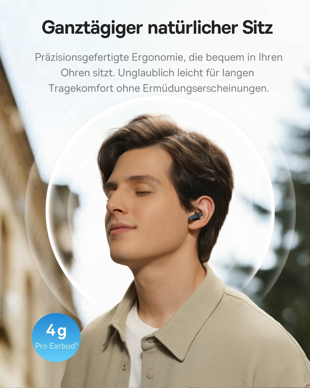 Baseus BS1 NC Semi-In-Ear Kopfhörer Bluetooth Noise Cancelling, Kopfhörer Kabellos mit Geräuschunter