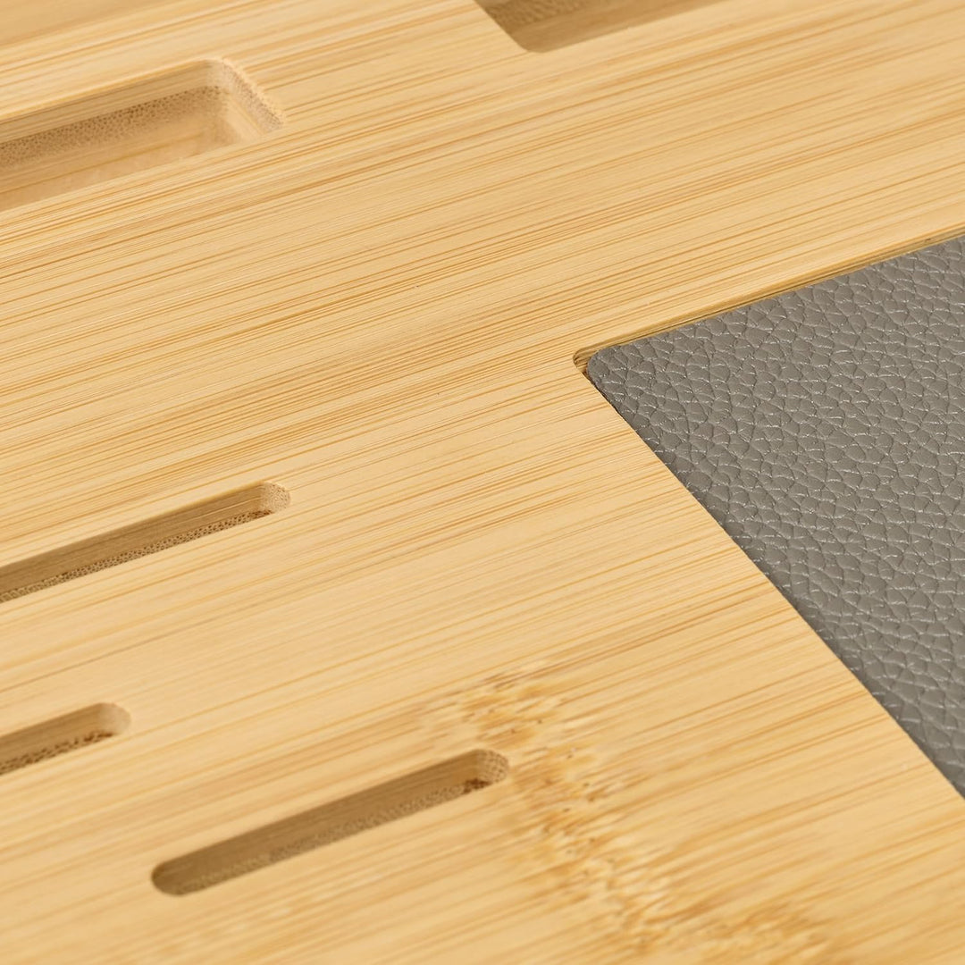 Relaxdays Laptopkissen, Bambus, Handgelenkauflage, Mauspad, HBT 10x55,5x36 cm, Laptopablage, Laptopu