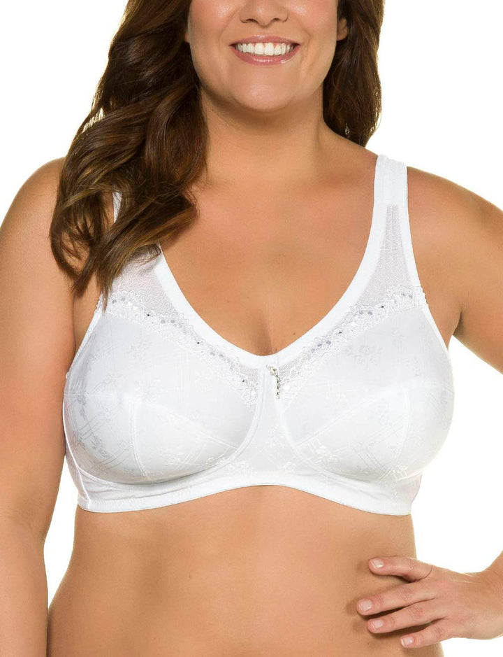 Ulla Popken Damen Entlastungs, Bügel, Strassanhänger, Cup C-G BH 100F Weiss, 100F Weiss