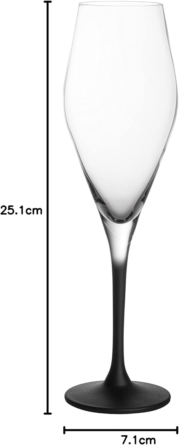 Villeroy & Boch - Manufacture Rock, Champagnerglas-Set, 4-teilig, 260 ml, Kristallglas, transparent/