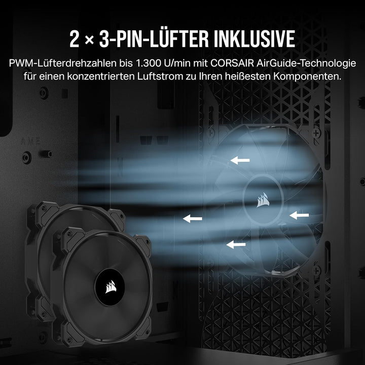 CORSAIR 3000D Airflow Mid-Tower PC-Gehäuse - 3-Pin-Lüfter - Vier-Slot-GPU-Unterstützung - Geeignet F