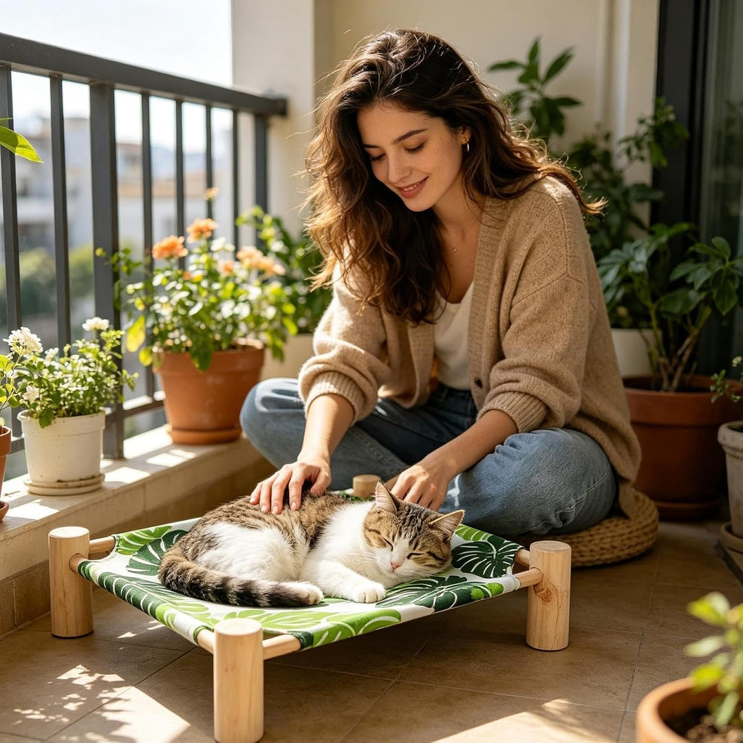 Hängematte für Katzen | Abnehmbare Schlaf-Lounge,-Hängemattenbett | für Ecke Balkon Terrasse Wohnhei