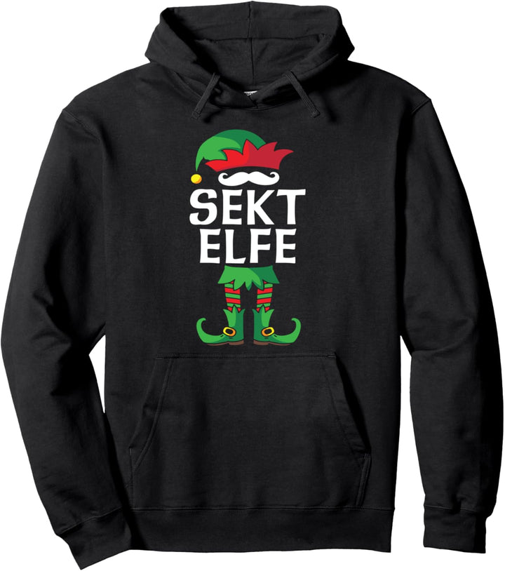 Sekt Elfe Partnerlook Familien Outfit Weihnachten Pullover Hoodie