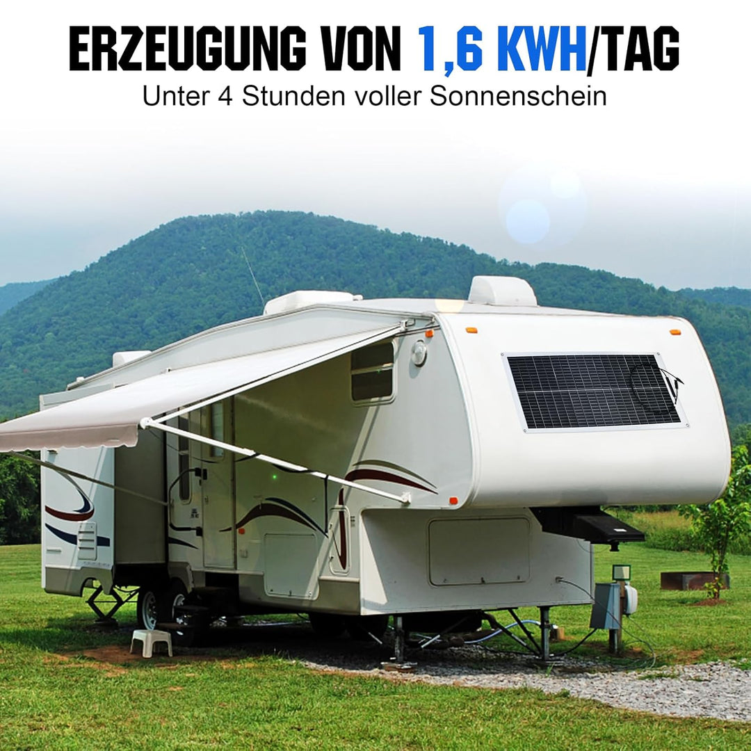 ECO-WORTHY 400 Watt 12V 4 Stücke 100W Flexible Solarpanel Mono Solarmodul PV für Balkon Wohnwagen Va