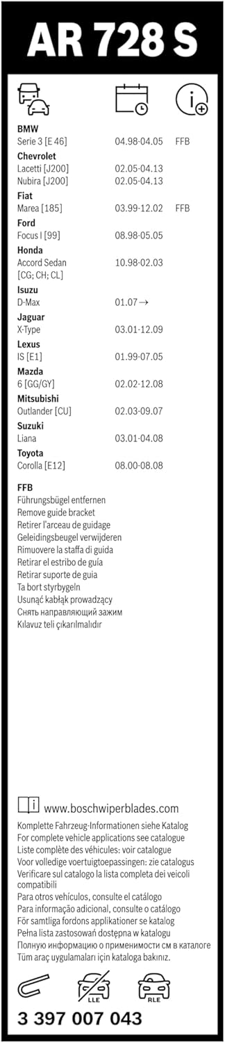Bosch Scheibenwischer Aerotwin AR728S, Länge: 550mm/475mm − Set für Frontscheibe - Nur für Rechtslen