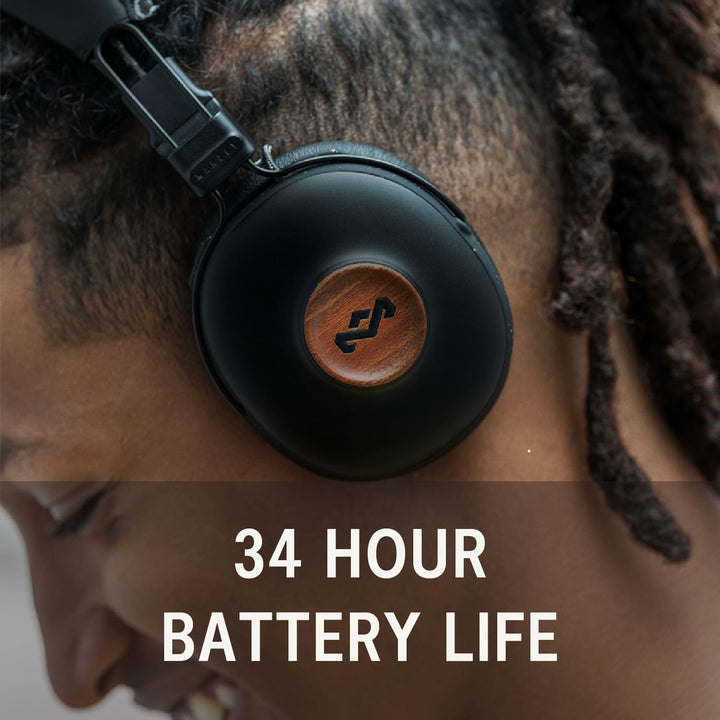 House of Marley Positive Vibration Frequency Over-Ear-Wireless-Kopfhörer - Bluetooth-Kopfhörer, 34 h