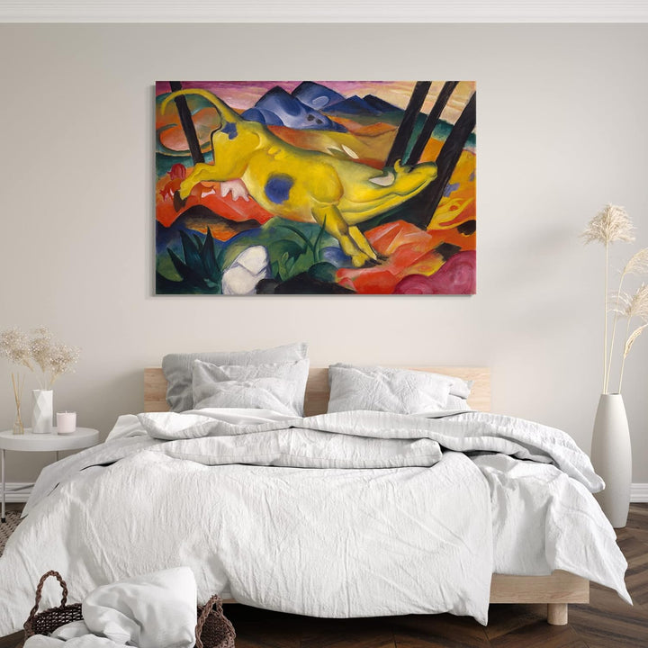 Printed Paintings Leinwand (80x60cm): Franz Marc - Gelbe Kuh (1911) 80x60 cm, 80x60 cm