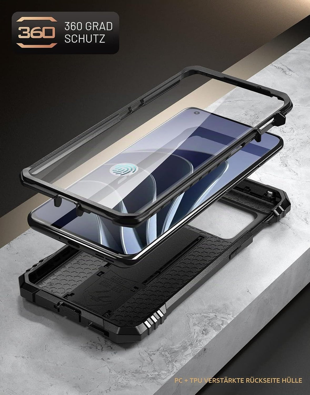 Poetic Revolution Hülle Kompatibel mit OnePlus 10 Pro 5G, integrierter Displayschutz Arbeitet mit Fi