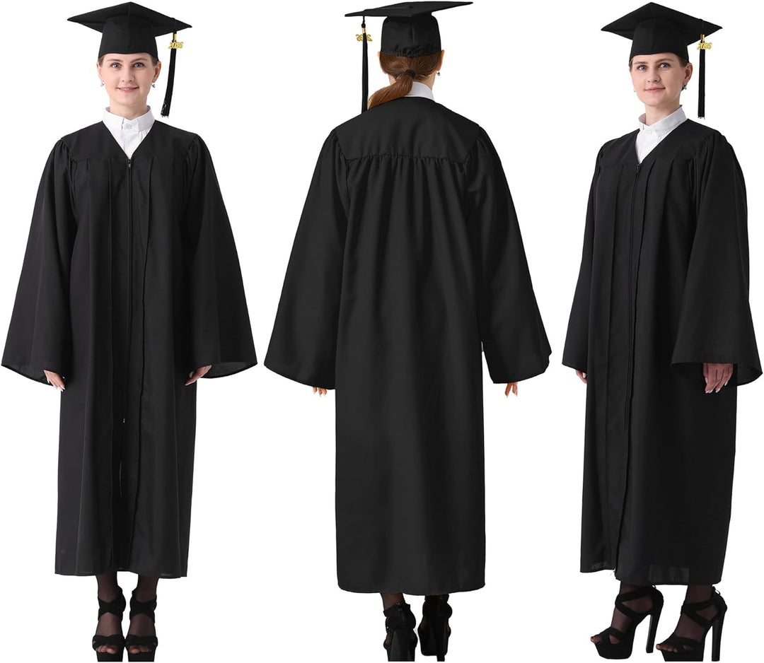 GraduatePro Abschluss Talar mit Hut 2025 Absolventen Robe Bachelor Uni Master Kostüm Geschenke Absol