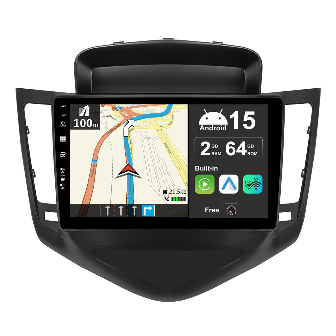 Android 15 IPS Autoradio Passt für Chevrolet Cruze (2009-2014) - Eingebautes Kabellos CarPlay Androi